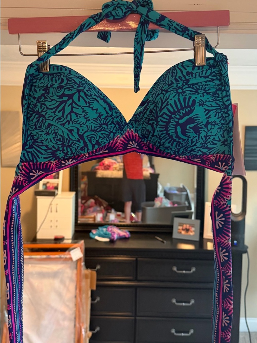 NWT Lilly Pulitzer Margaret Halter Bikini Top in Ocean Motion